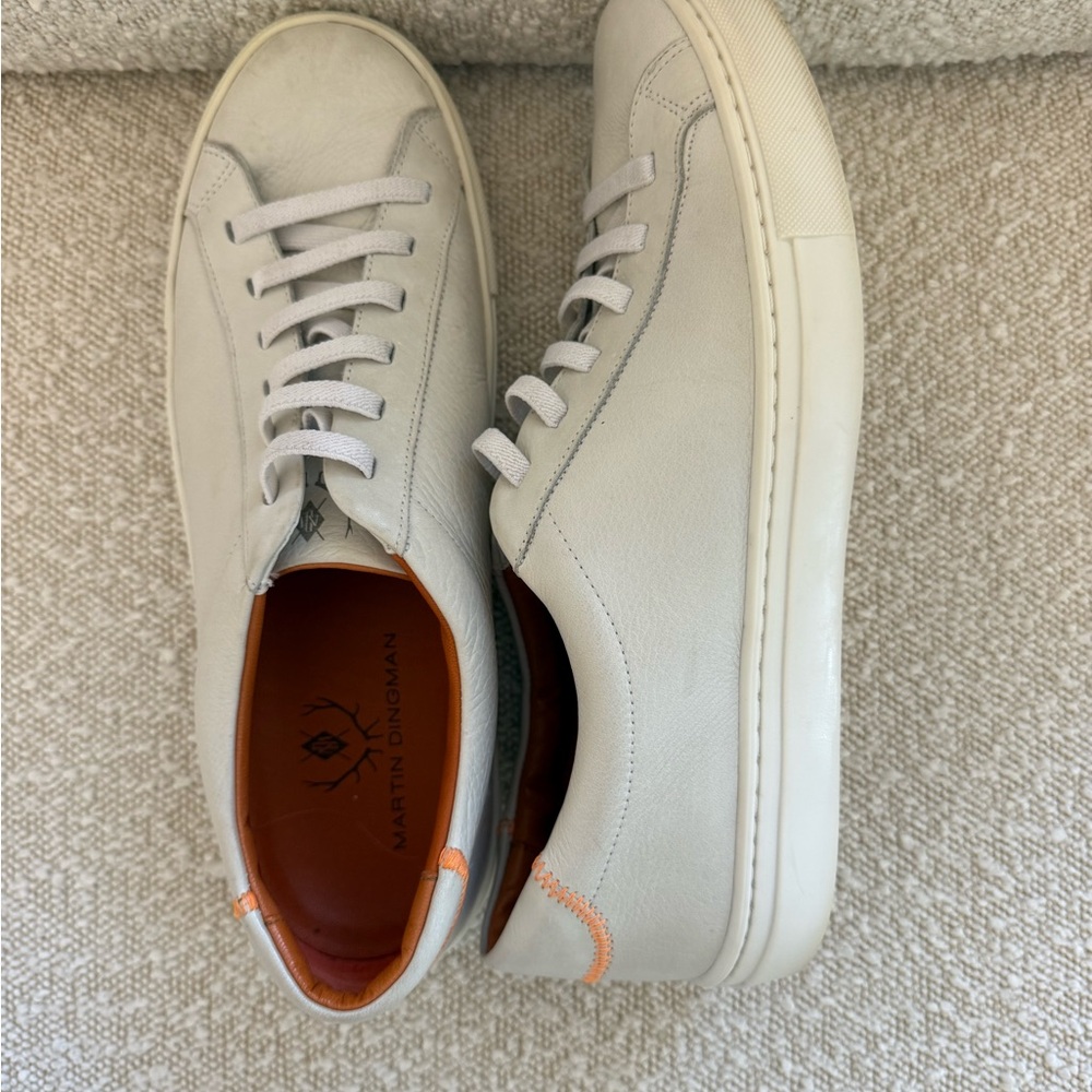 Martin Dingman Gray Leather Men's Shoes